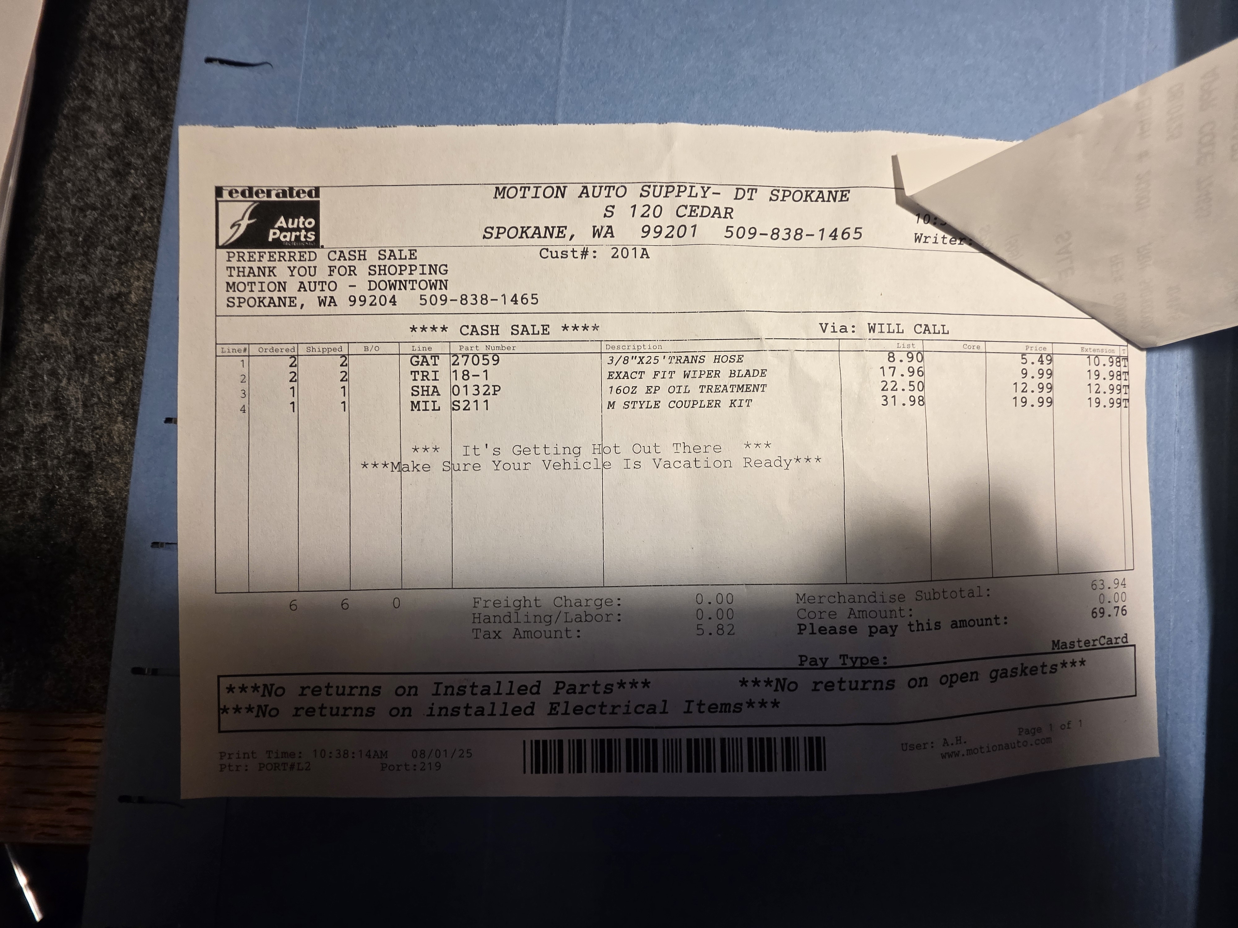 Service record 29
