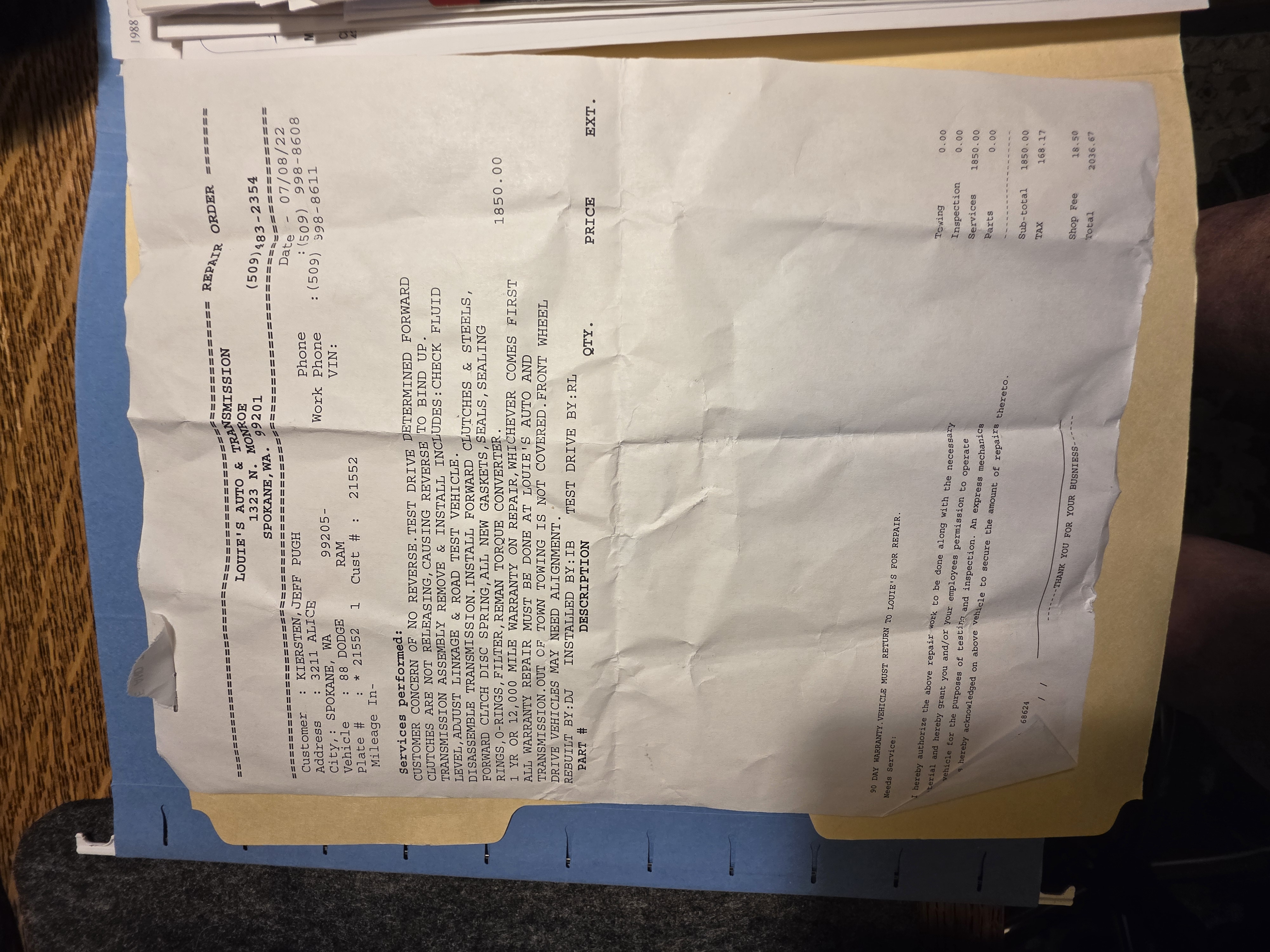 Service record 36