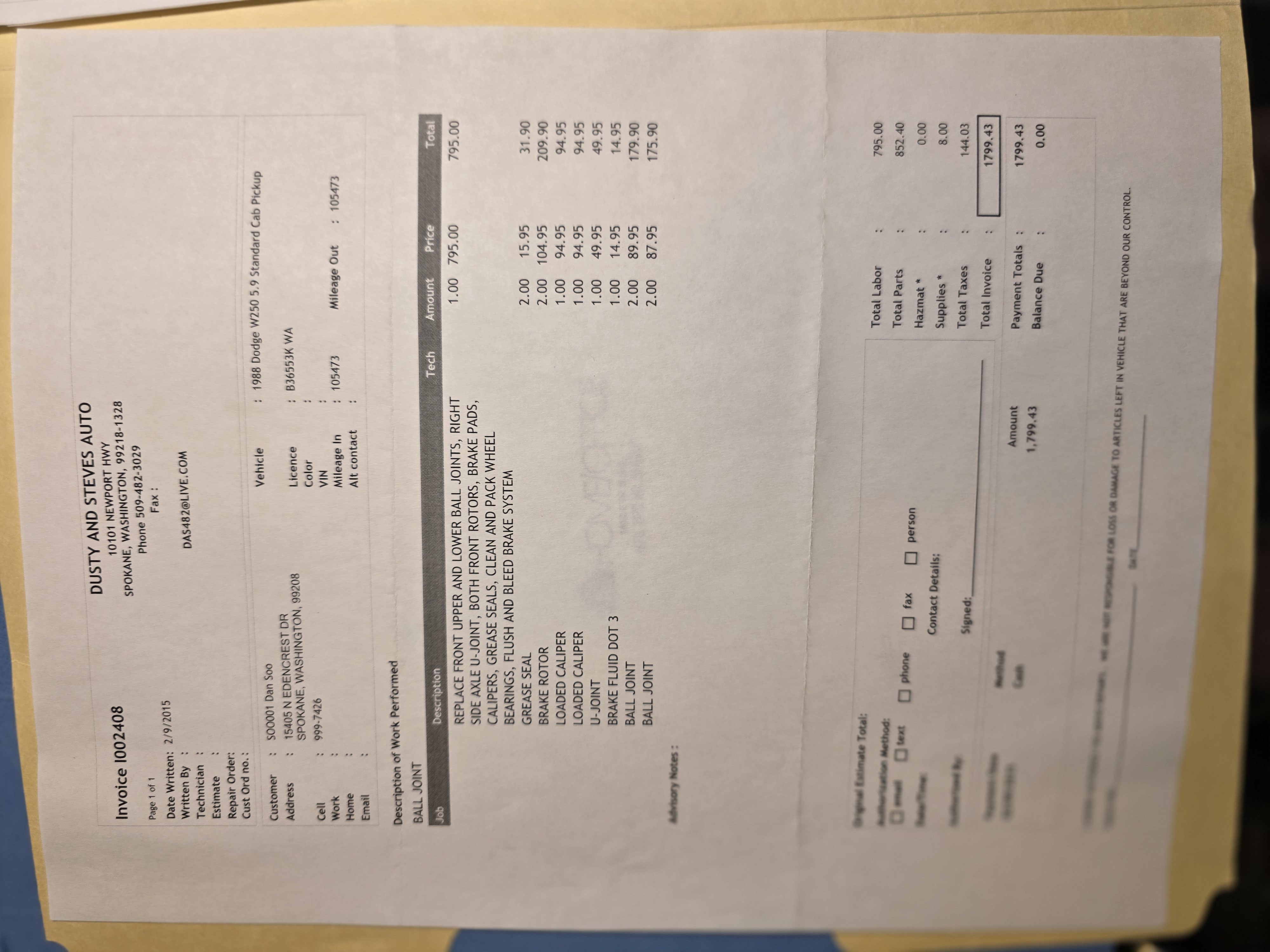 Service record 50