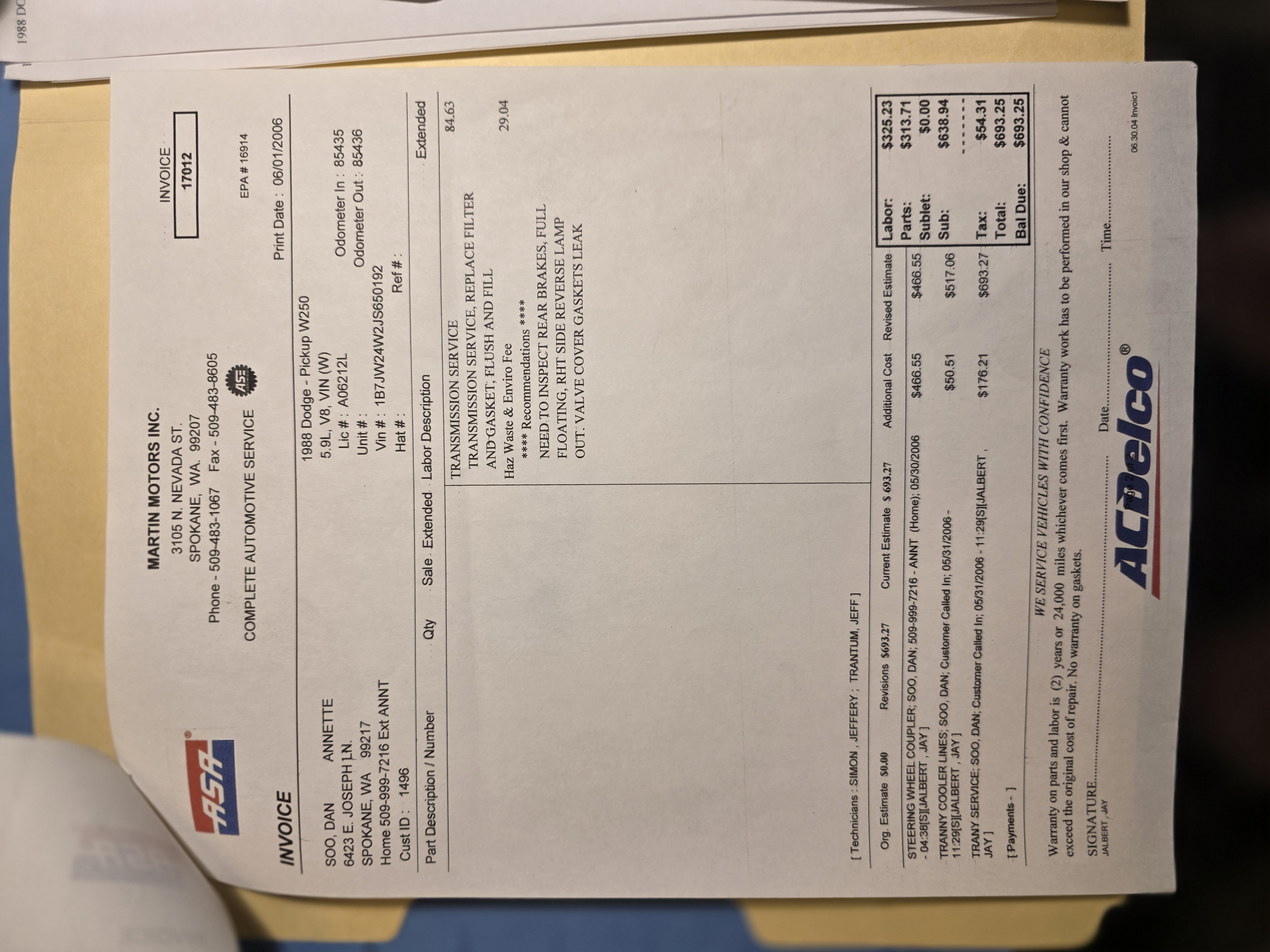 Service record 58