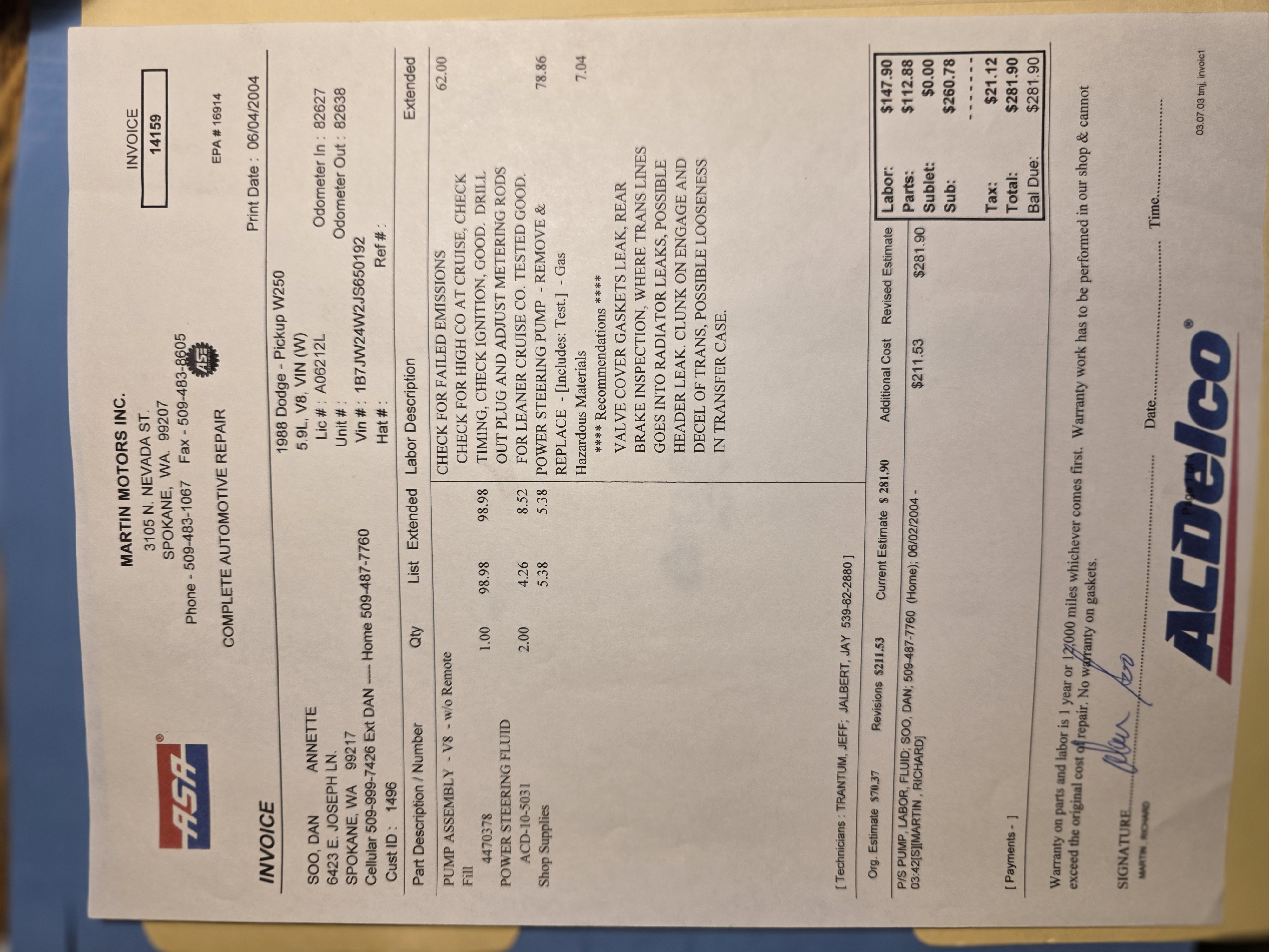 Service record 62